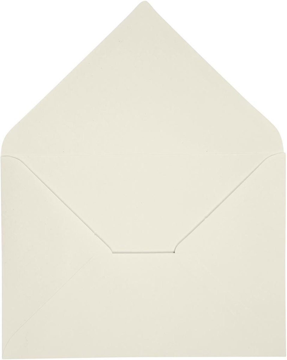 Enveloppen, off-white, afm 11,5x16 cm,  100 gr, 10stuks [HOB-217021]